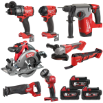 Set 8 scule cu 3 acumulatori Milwaukee M18 FPP8B-503B