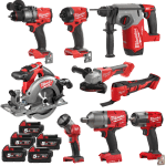 Set 9 scule cu 5 acumulatori Milwaukee M18 FPP9A-505B