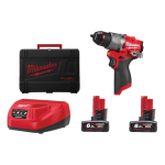 Masina de gaurit si insurubat cu percutie cu 2 acumulatori Milwaukee M12FPD2-602X