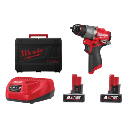 Masina de gaurit si insurubat cu percutie cu 2 acumulatori Milwaukee M12FPD2-602X