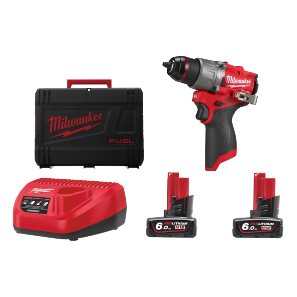 Masina de gaurit si insurubat cu percutie cu 2 acumulatori Milwaukee M12FPD2-602X