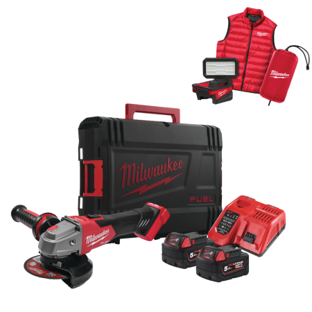 Polizor unghiular cu 2 acumulatori Milwaukee M18 FSAG125XBMC-502X