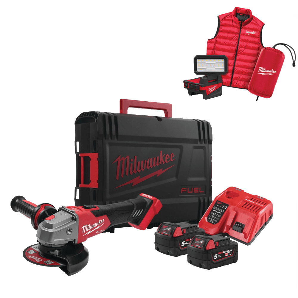 Polizor unghiular cu 2 acumulatori Milwaukee M18 FSAG125XBMC-502X Polizor unghiular cu 2 acumulatori Milwaukee M18 FSAG125XBMC-502X
