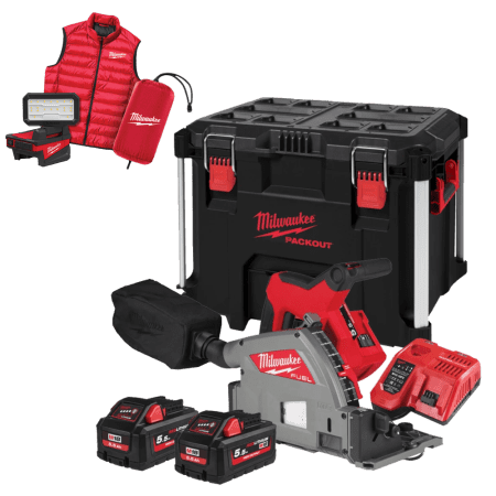 Fierastrau circular cu 2 acumulatori Milwaukee M18 FPS55MC-552P