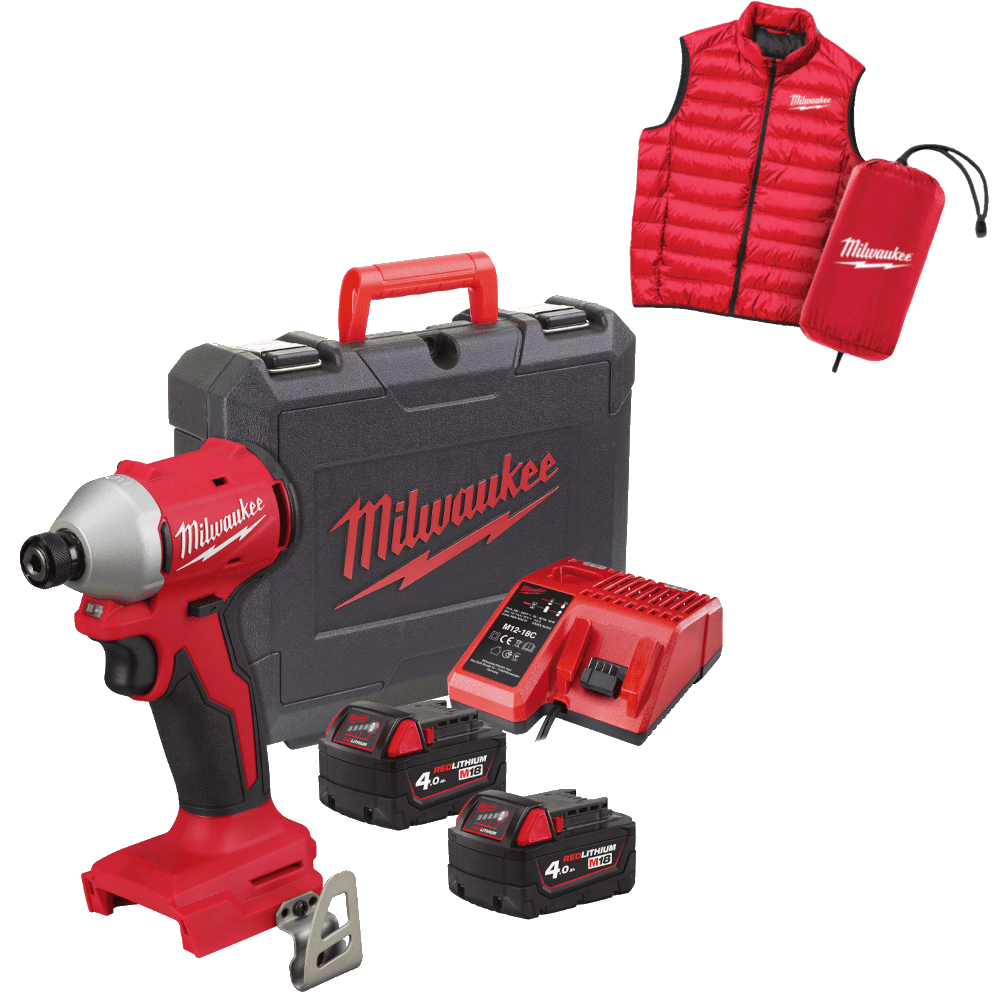 Masina de insurubat cu impact cu 2 acumulatori Milwaukee M18 BLIDRCMC-402C Masina de insurubat cu impact cu 2 acumulatori Milwaukee M18 BLIDRCMC-402C