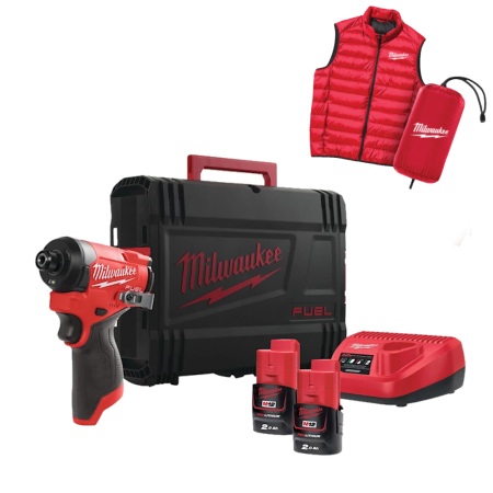 Masina de gaurit si insurubat cu impact cu 2 acumulatori Milwaukee M12 FID2MC-202X