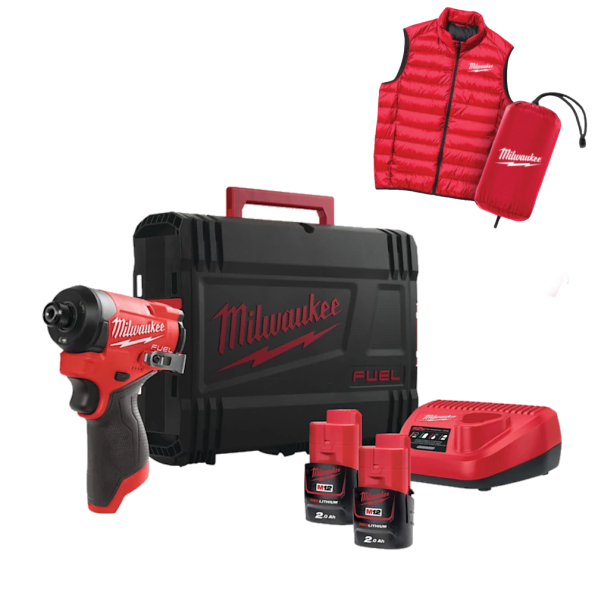 Masina de gaurit si insurubat cu impact cu 2 acumulatori Milwaukee M12 FID2MC-202X