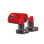 Set 2 acumulatori si incarcator Li-Ion 6 Ah Milwaukee M12 NRG-602