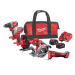 Set 5 scule cu 2 acumulatori Milwaukee M18 FPP5K-502B