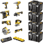Set 8 scule DeWalt cu 4 acumulatori DCK865P4T