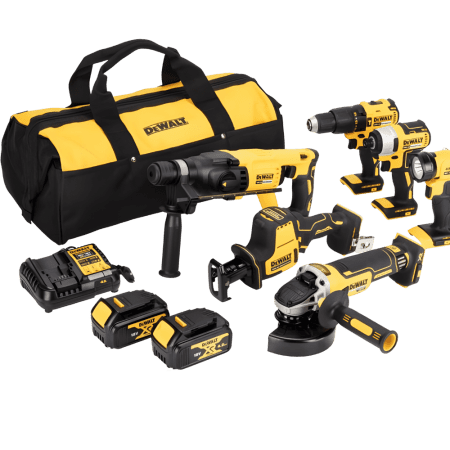 Set 6 scule cu 2 acumulatori Dewalt DCK607M2